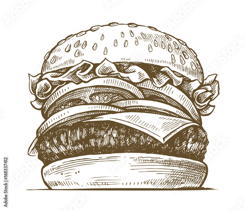 vector hand drawn hamburger