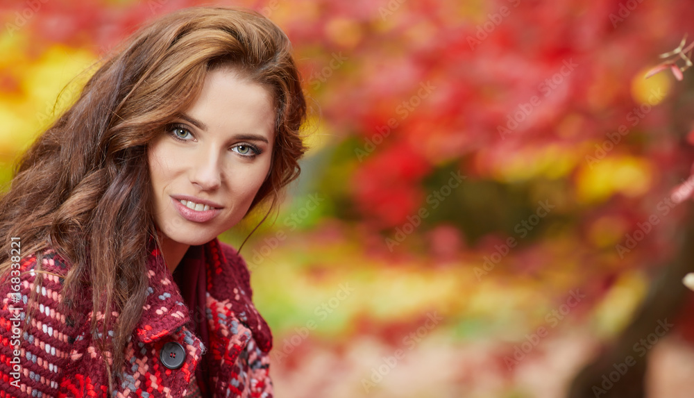 Beautiful woman in autumn park Beautiful woman in autumn park