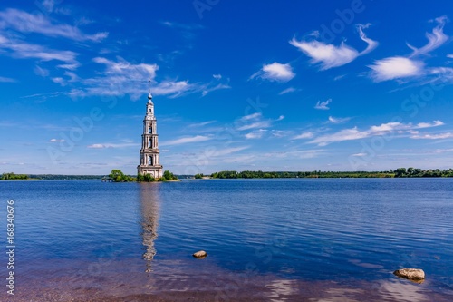 The bell tower in Uglich reservoir.  Kalyazin. Russia. © nblxer