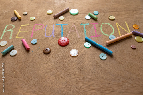 reputation colorful button chalk board