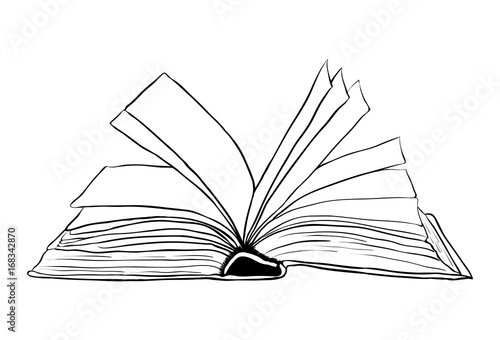open book outline vector symbol icon design. Beautiful illustration isolated on white background