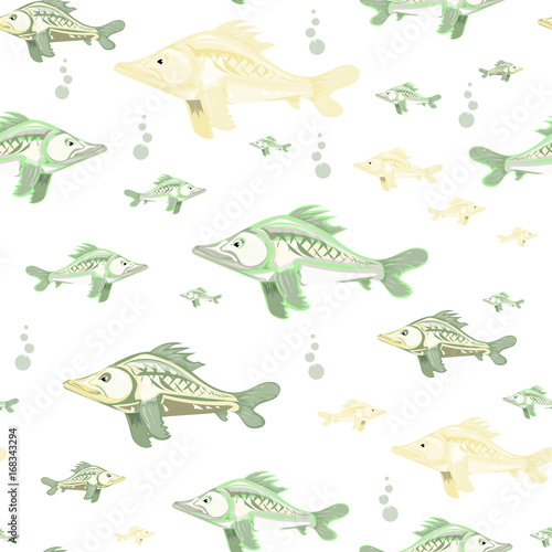 seamless pattern of colorful fish