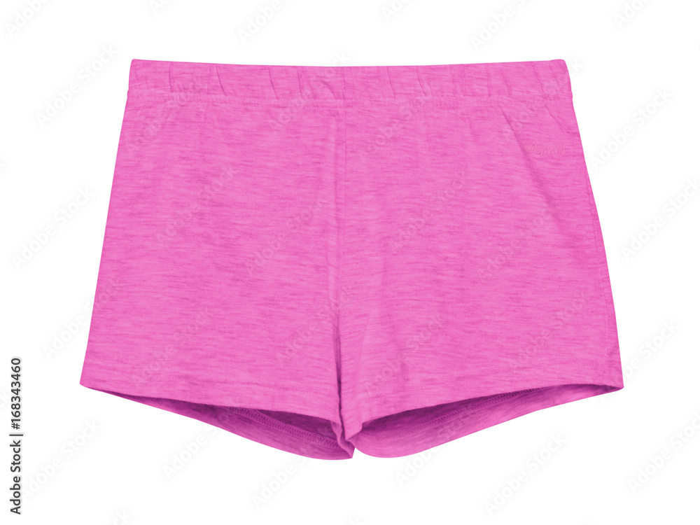 Pink cotton summer sport woman shorts isolated on white