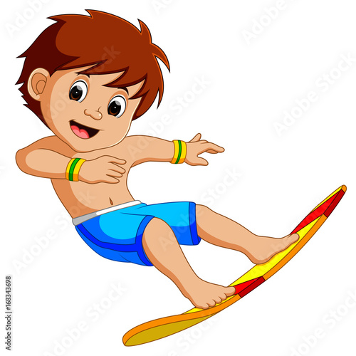 Cartoon surfer boy