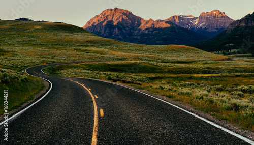 Road in National Park Yellowstone