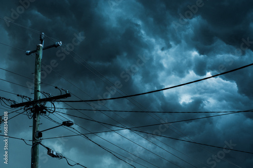 Storm and powerlines photo