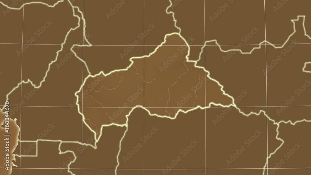 Central African Republic and neighborhood. Tint