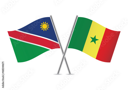 Free Download Namibia and Senegal flags.Vector illustration. - GFXLoad