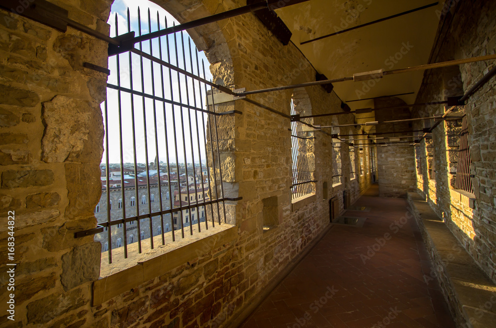 Long Corridor to the tower of Palazzo Vecchio in Florence, Tuscany