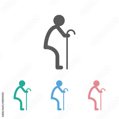 geezer, elderly people icon
