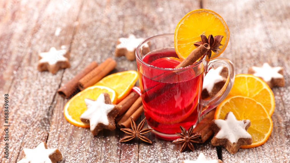 hot drink with spices for christmas hot drink with spices for christmas