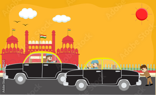 Taxi on Red Fort - Lal Qila India