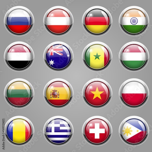 world flag icons. Vector illustration