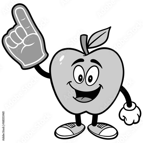  Apple with Foam finger Illustration