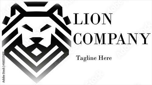 Lion Company Logo Black and White