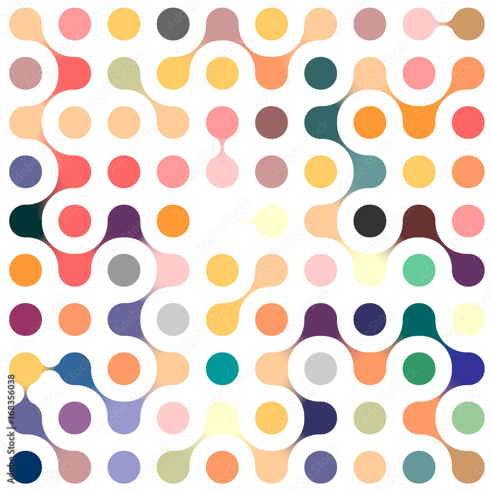Flat multicolor molecules seamless pattern Flat multicolor molecules seamless pattern