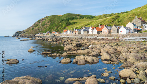 Sunny afternoon in Crovie, small village in Aberdeenshire, Scotland.