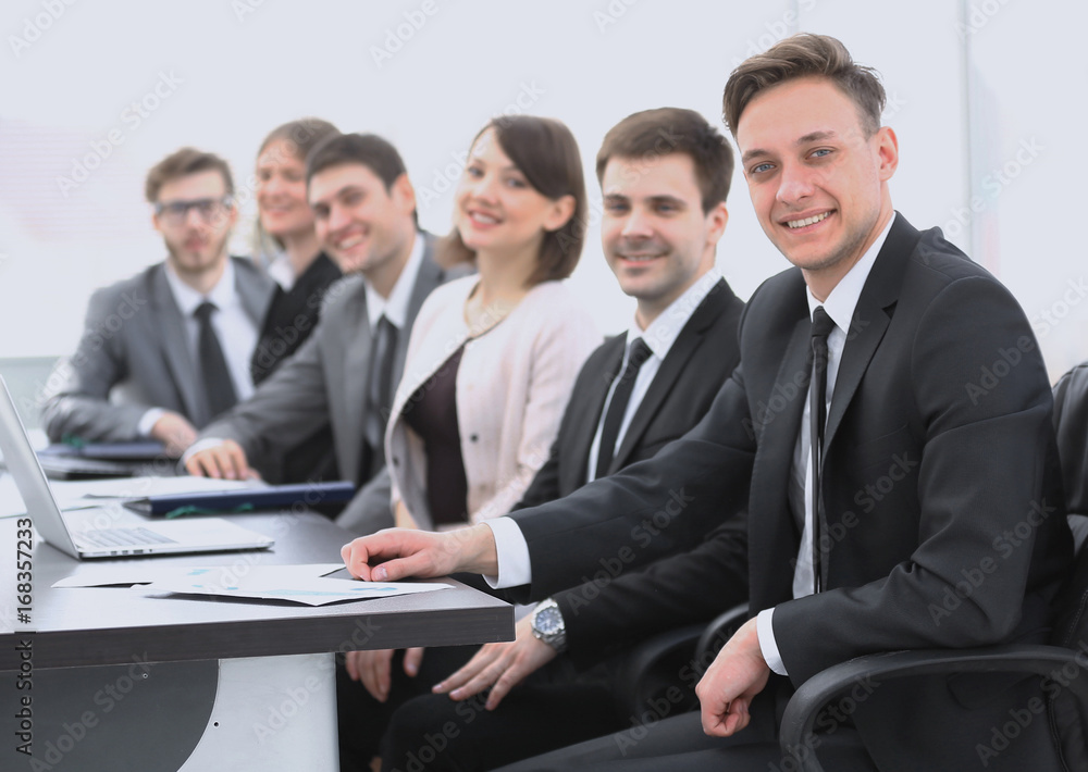 portrait of successful business team in office portrait of successful business team in office