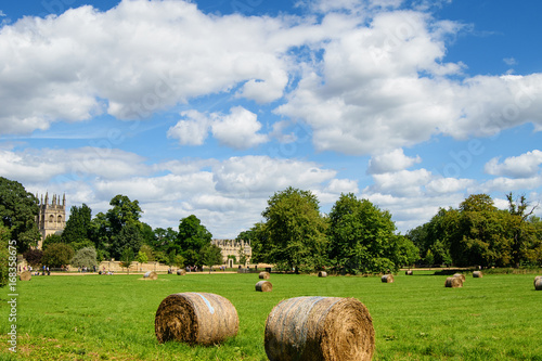 Meadow with ricks in Oxford. photo