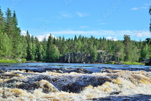 Threshold Padun on river Chirko-Kem. Karelia, Russia