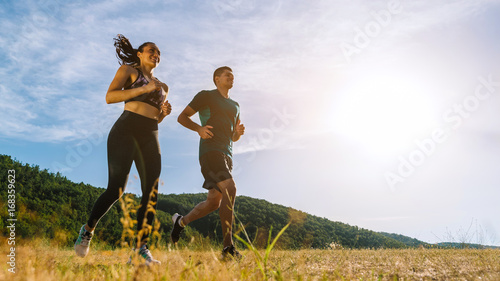 Wallpaper Mural Athlete training in nature with his personal trainer Torontodigital.ca