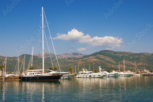 Porto Montenegro - luxury yacht marina in the Adriatic. Bay of Kotor, Tivat, Montenegro