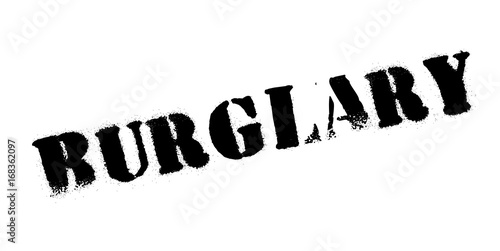 Burglary rubber stamp. Grunge design with dust scratches. Effects can be easily removed for a clean, crisp look. Color is easily changed.