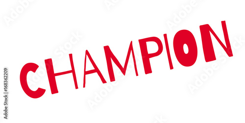 Champion rubber stamp. Grunge design with dust scratches. Effects can be easily removed for a clean, crisp look. Color is easily changed.