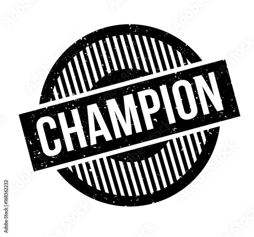 Champion rubber stamp. Grunge design with dust scratches. Effects can be easily removed for a clean, crisp look. Color is easily changed.