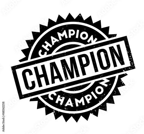 Champion rubber stamp. Grunge design with dust scratches. Effects can be easily removed for a clean, crisp look. Color is easily changed.