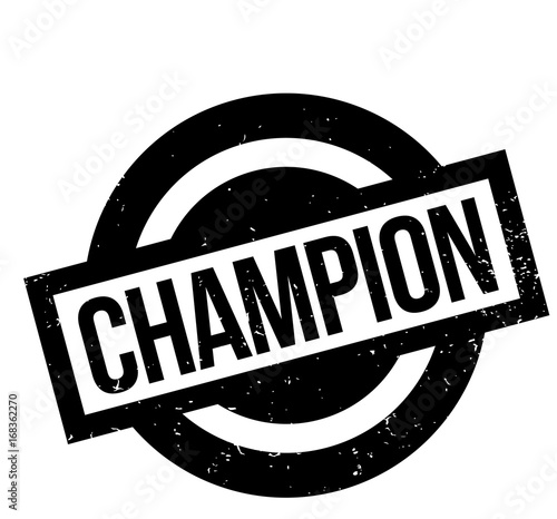 Champion rubber stamp. Grunge design with dust scratches. Effects can be easily removed for a clean, crisp look. Color is easily changed.