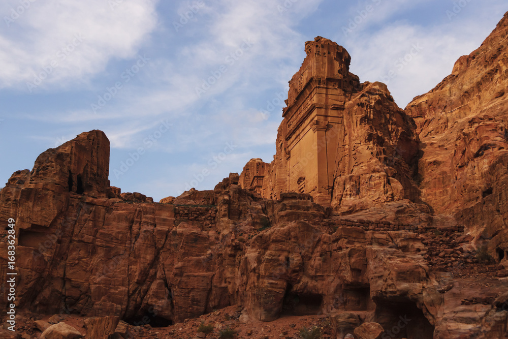 The ruins of the ancient civilization in Petra, Jordan