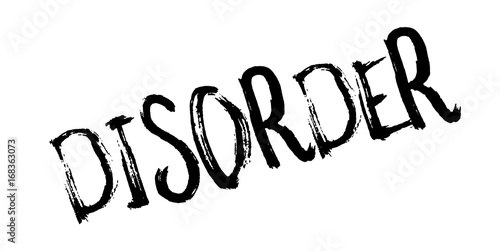 Disorder rubber stamp. Grunge design with dust scratches. Effects can be easily removed for a clean, crisp look. Color is easily changed.