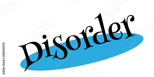 Disorder rubber stamp. Grunge design with dust scratches. Effects can be easily removed for a clean, crisp look. Color is easily changed.