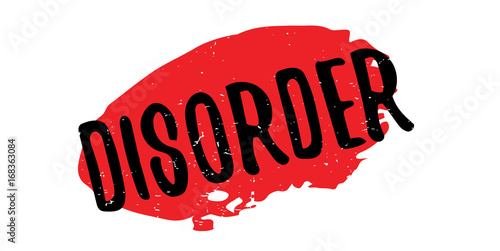 Disorder rubber stamp. Grunge design with dust scratches. Effects can be easily removed for a clean, crisp look. Color is easily changed.