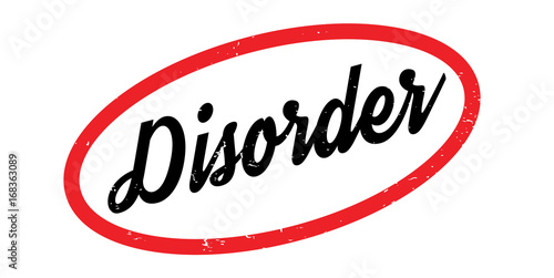 Disorder rubber stamp. Grunge design with dust scratches. Effects can be easily removed for a clean, crisp look. Color is easily changed.