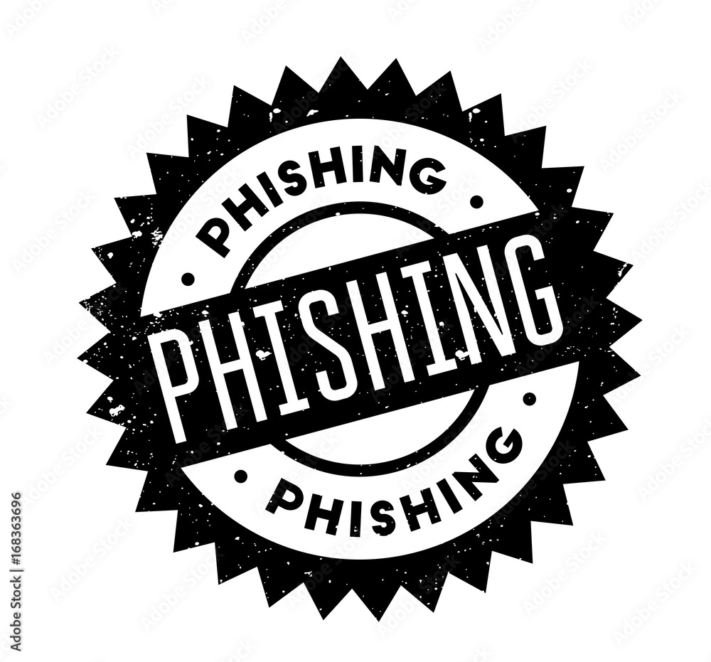 Phishing rubber stamp. Grunge design with dust scratches. Effects can be easily removed for a clean, crisp look. Color is easily changed.