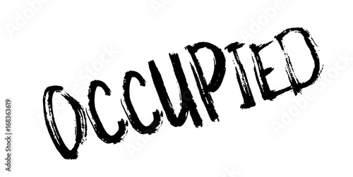 Occupied rubber stamp. Grunge design with dust scratches. Effects can be easily removed for a clean, crisp look. Color is easily changed.