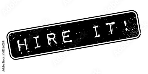 Hire It rubber stamp. Grunge design with dust scratches. Effects can be easily removed for a clean, crisp look. Color is easily changed.