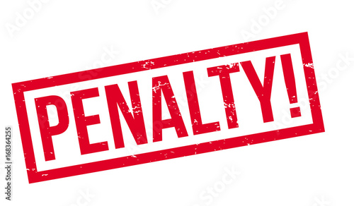Penalty rubber stamp. Grunge design with dust scratches. Effects can be easily removed for a clean, crisp look. Color is easily changed.