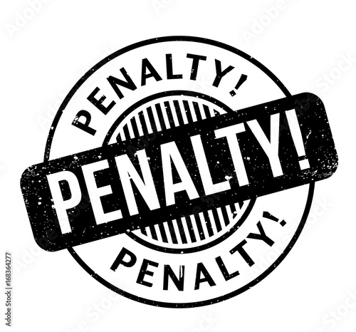 Penalty rubber stamp. Grunge design with dust scratches. Effects can be easily removed for a clean, crisp look. Color is easily changed.