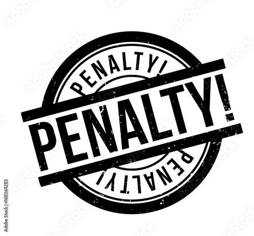 Penalty rubber stamp. Grunge design with dust scratches. Effects can be easily removed for a clean, crisp look. Color is easily changed.