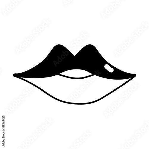 contour sexy girl lips with fashion makeup