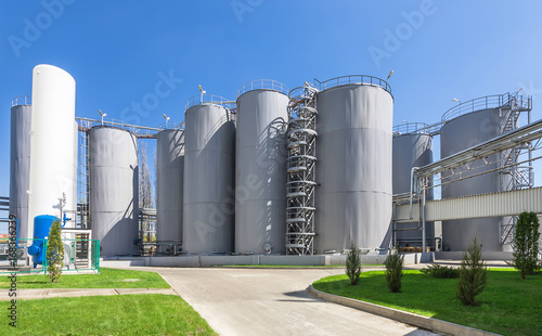 steel tanks at a chemical factory