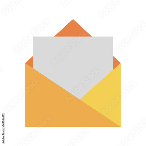 Free Download open message envelope with blank paper icon image vector illustration design  - GFXLoad