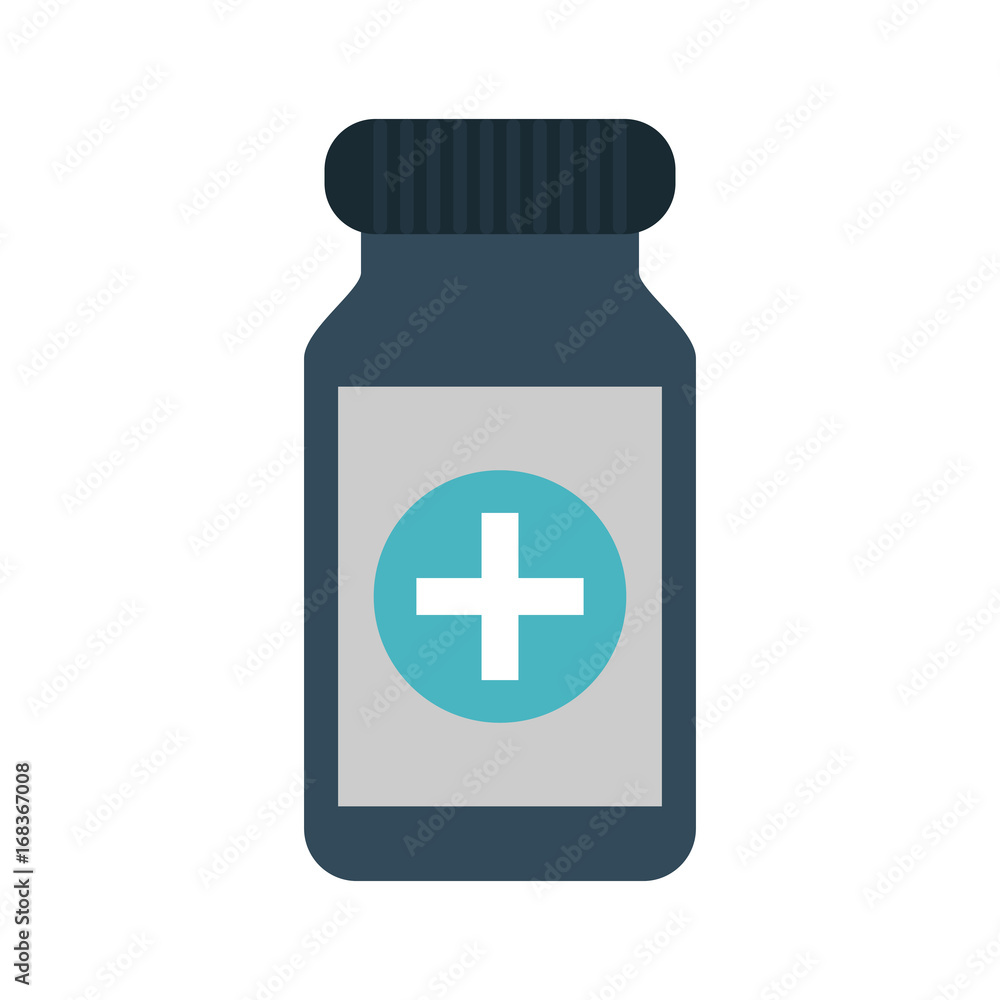Fototapeta premium medication pills flask healthcare icon image vector illustration design 
