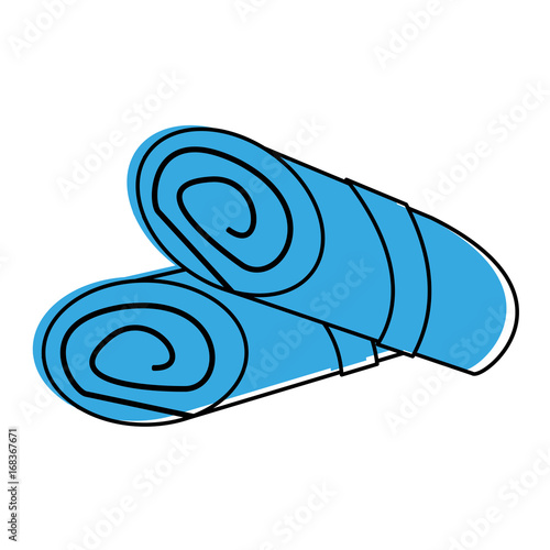 rolled towels spa object icon image vector illustration design  blue color