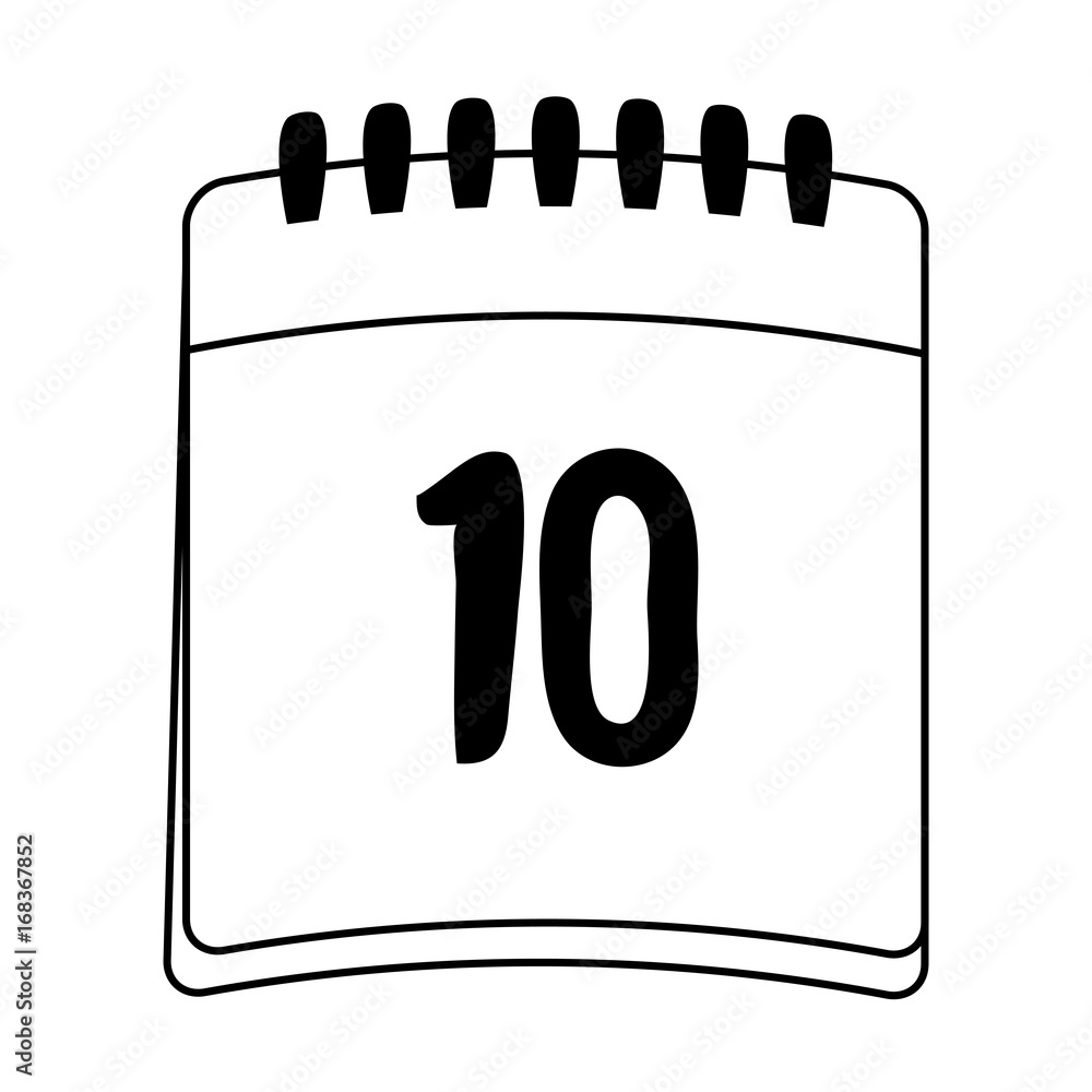 calendar 10 icon image vector illustration design black and white calendar 10 icon image vector illustration design black and white