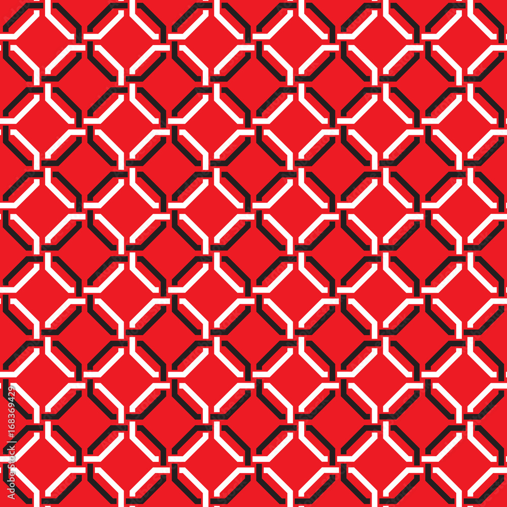 Fototapeta premium Seamless interlocking geometric vintage vector pattern background