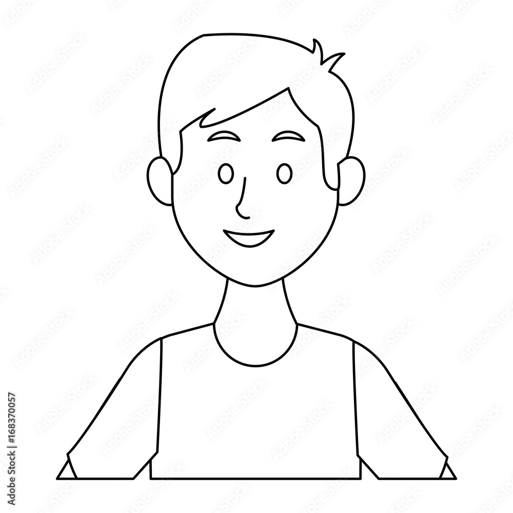portrait of a young man character on white background vector illustration portrait of a young man character on white background vector illustration